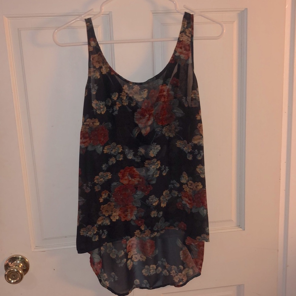 Sheer floral tank